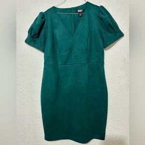 DKNY Teal Green Above the Knee Formal Dress
